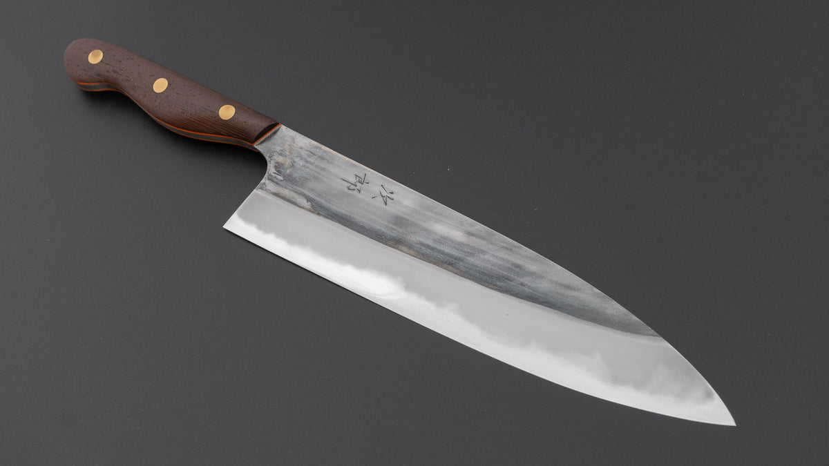 かじや次郎 鎚目 洋式 牛刀 240mm 鉄刀木柄 (#866)