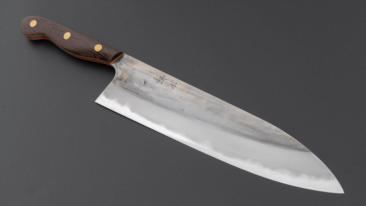 かじや次郎 鎚目 洋式 牛刀 240mm 鉄刀木柄 (#867)