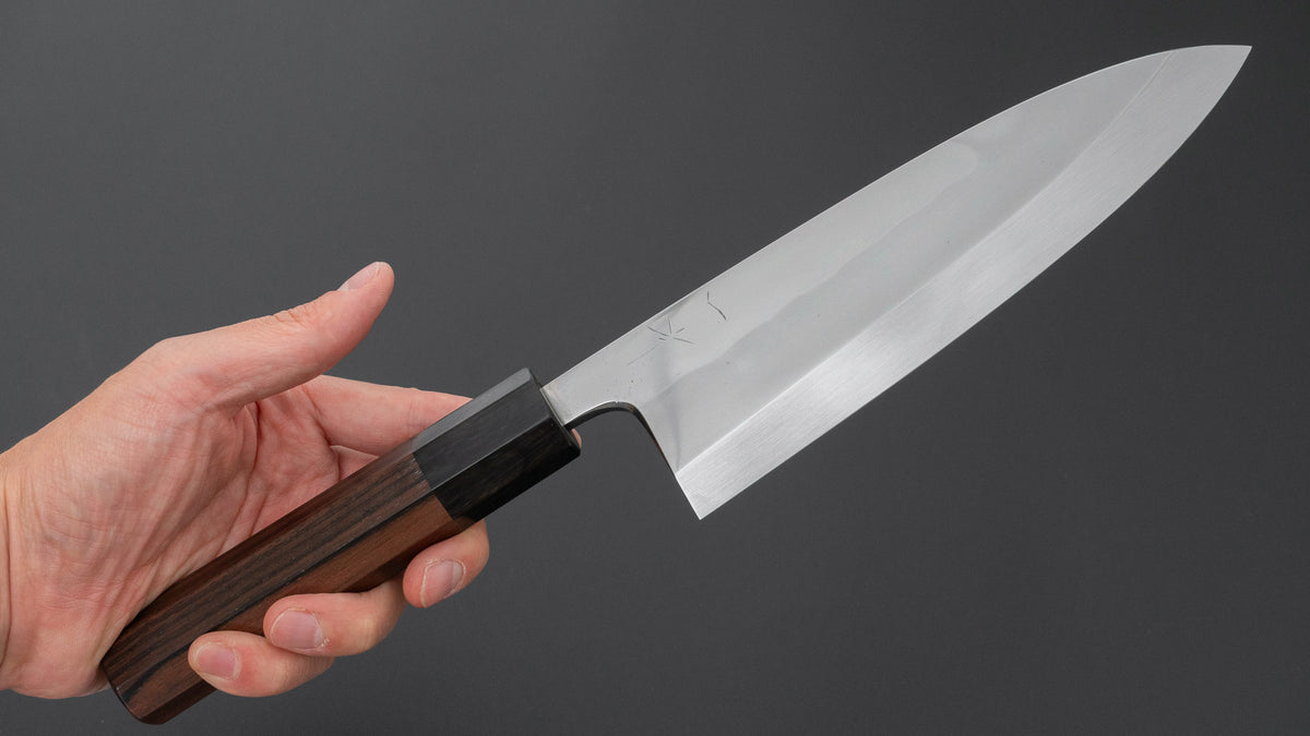 Hitohira Togashi White #1 Notaremon Mizu Honyaki Deba 180mm Taihei Makassar Ebony Handle (#162/ Saya)