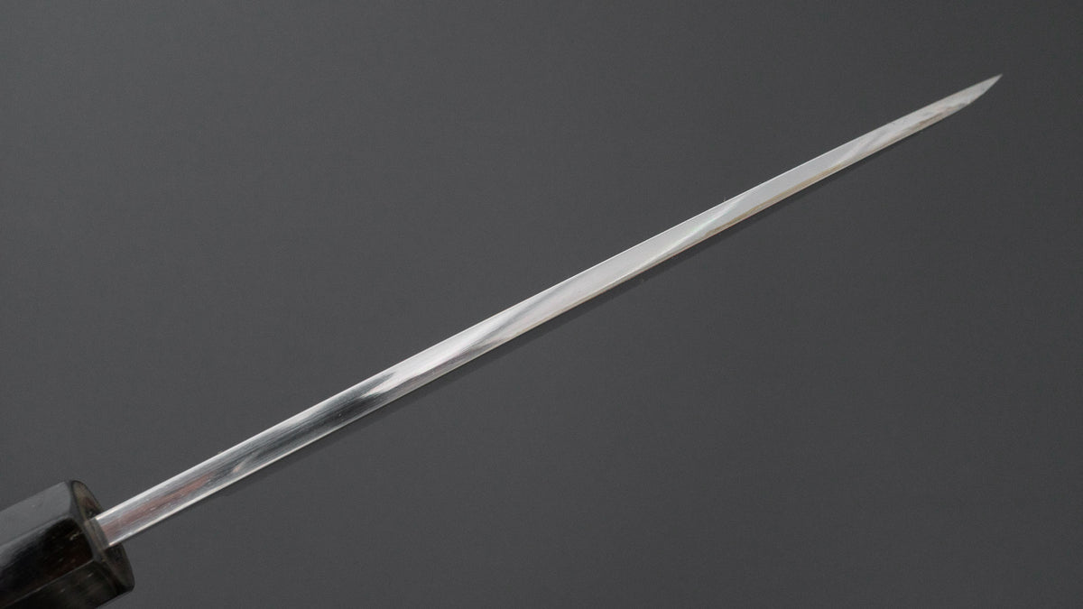 Hitohira Togashi White #1 Notaremon Mizu Honyaki Deba 180mm Taihei Makassar Ebony Handle (#176/ Saya)