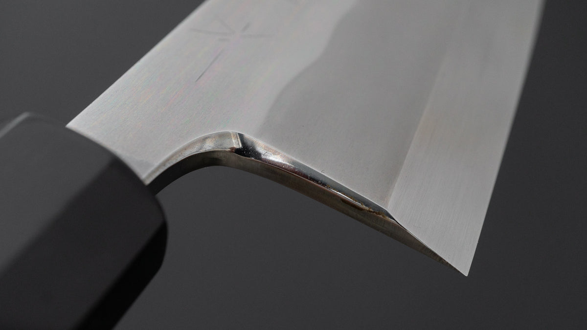 Hitohira Togashi White #1 Notaremon Mizu Honyaki Deba 180mm Taihei Makassar Ebony Handle (#176/ Saya)