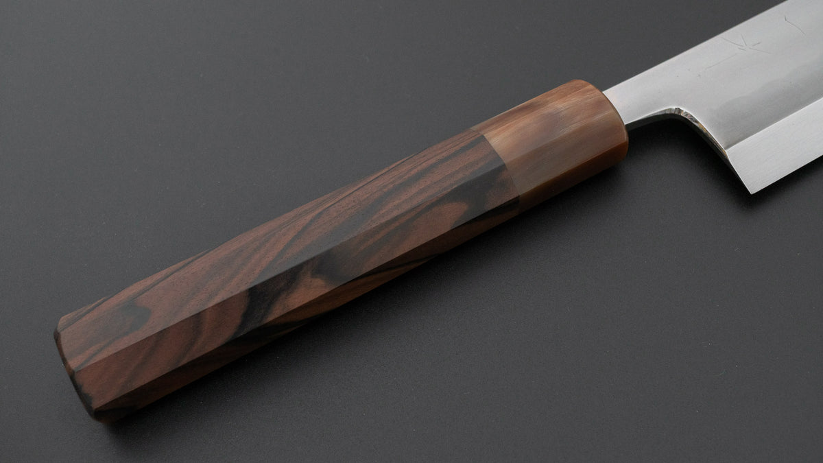 Hitohira Togashi White #2 Mizu Honyaki Mioroshi Deba 300mm Taihei Makassar Ebony Handle (#182)