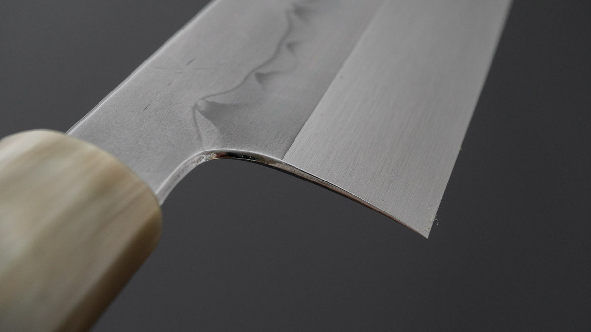 Hitohira Togashi White #1 Sanbonsugi Mizu Honyaki Gyuto 240mm Taihei Makassar Ebony Handle (#189/ Saya)