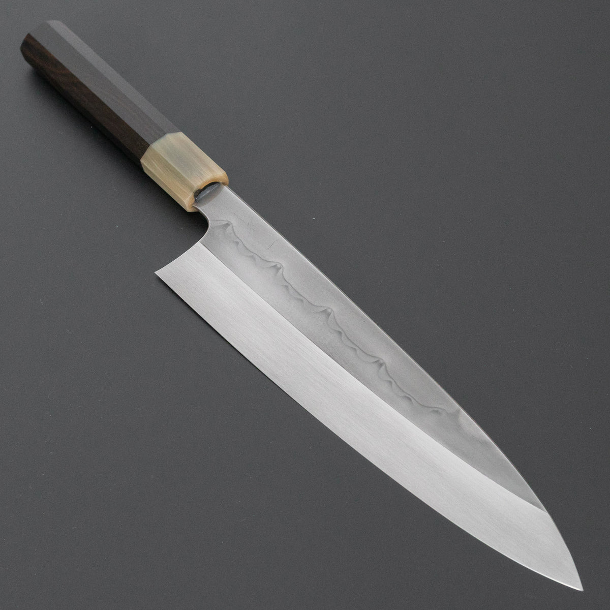 Hitohira Togashi White #1 Sanbonsugi Mizu Honyaki Gyuto 240mm Taihei Makassar Ebony Handle (#190/ Saya)