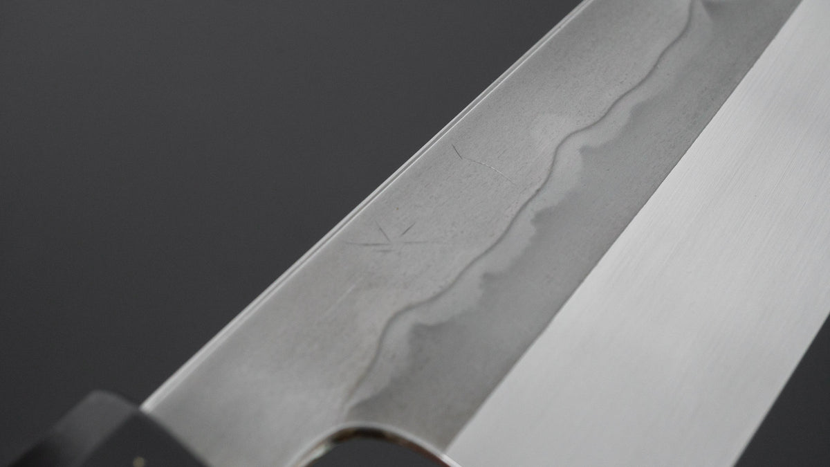 Hitohira Togashi White #1 Sanbonsugi Mizu Honyaki Gyuto 240mm Kurokaki Persimmon Handle (#191/ Saya)