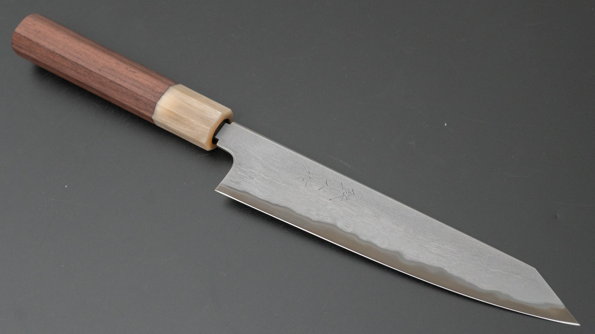 Tetsujin Blue #2 Metal Flow Petty 165mm Taihei Rosewood Handle - HITOHIRA