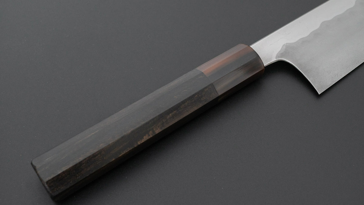 Hitohira Togashi White #1 Sanbonsugi Mizu Honyaki Gyuto 240mm Taihei Ebony Handle (#192/ Saya)