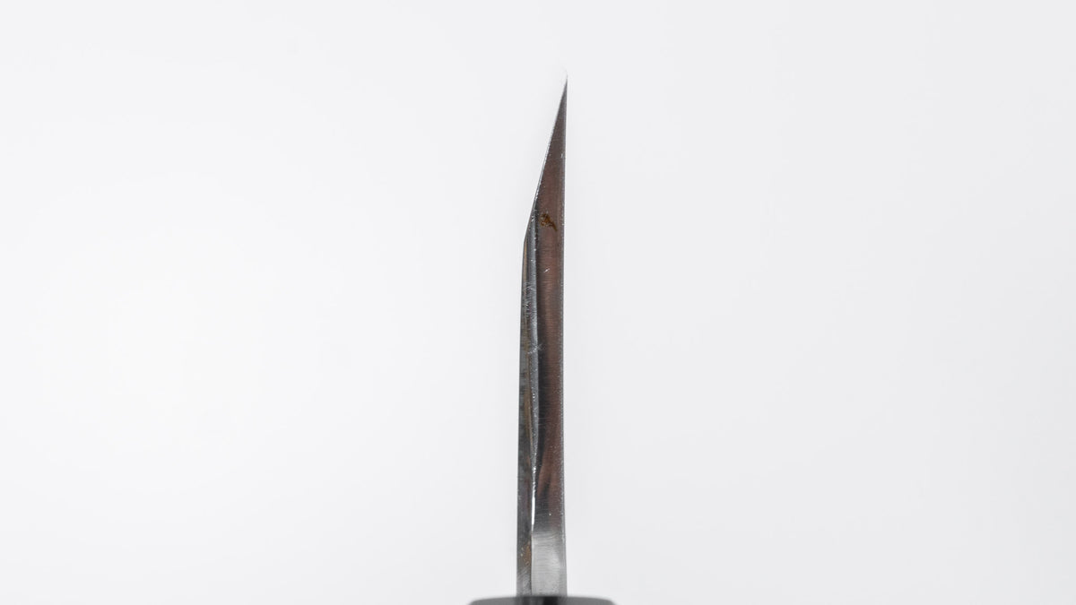 Hitohira Togashi White #1 Notaremon Mizu Honyaki Deba 180mm Taihei Makassar Ebony Handle (#196/ Saya)