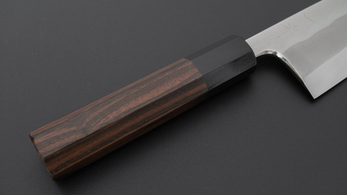 Hitohira Togashi White #1 Notaremon Mizu Honyaki Deba 180mm Taihei Makassar Ebony Handle (#196/ Saya)