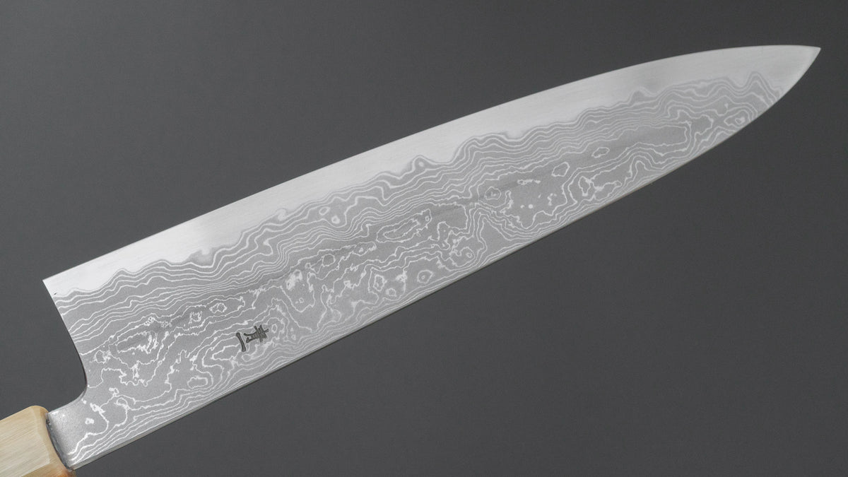 Hitohira Tanaka Kyuzo Blue #1 Damascus Gyuto 240mm Ziricote Handle