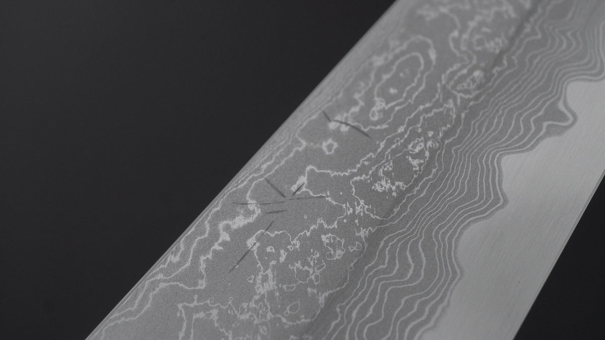 Hitohira Tanaka Kyuzo Blue #1 Damascus Gyuto 240mm Ziricote Handle