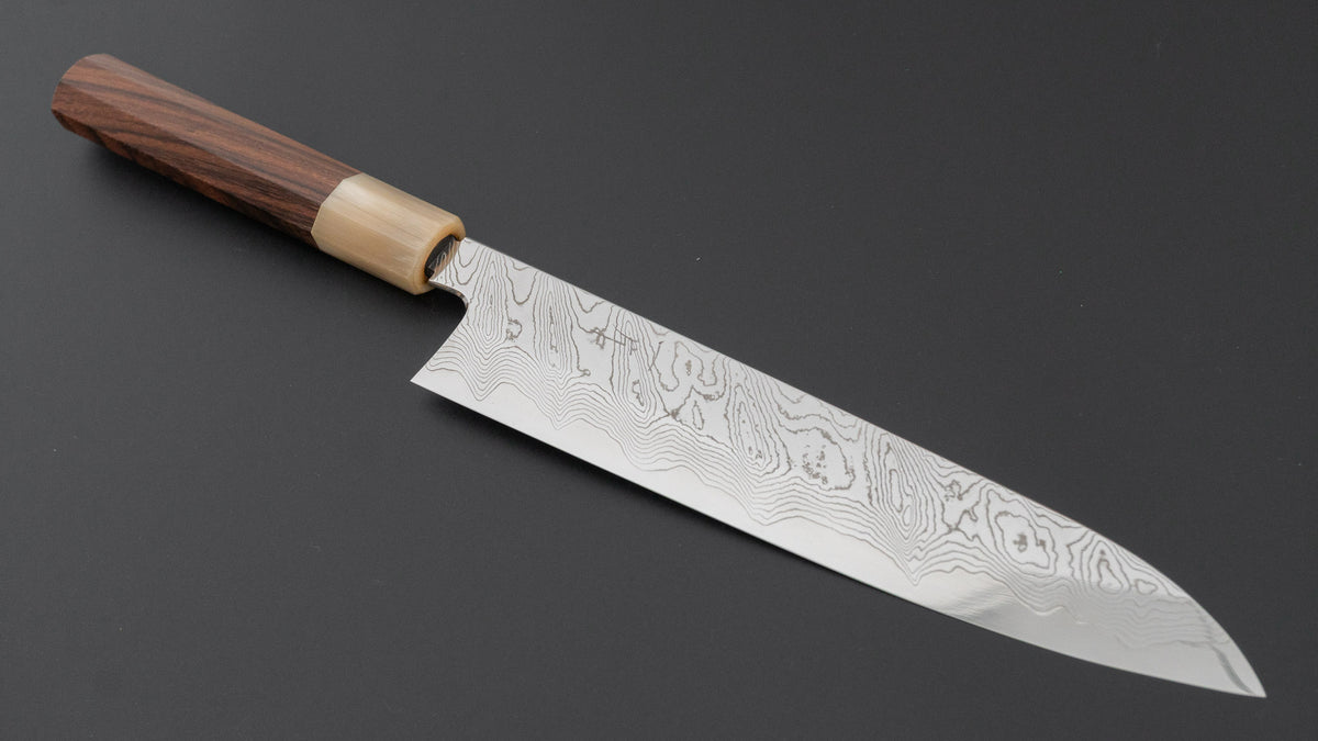 Hitohira Nigara Kyuzo SGS Samon Damascus Gyuto 240mm Taihei Rosewood Handle