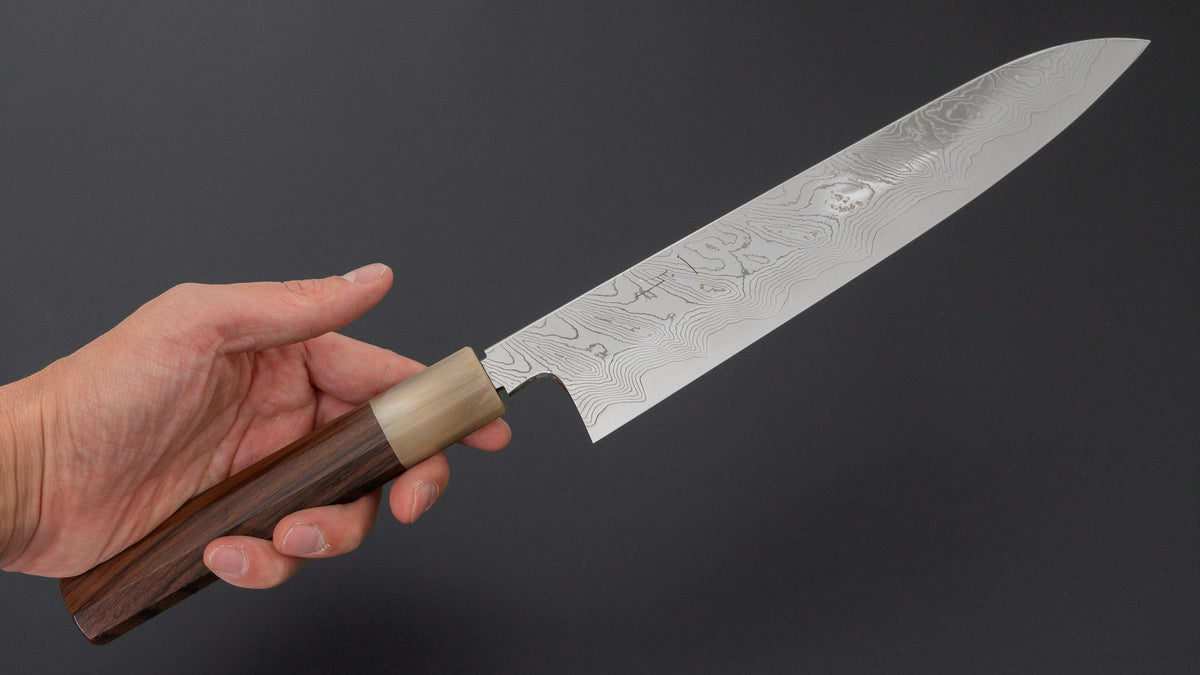 Hitohira Nigara Kyuzo SGS Samon Damascus Gyuto 240mm Taihei Rosewood Handle