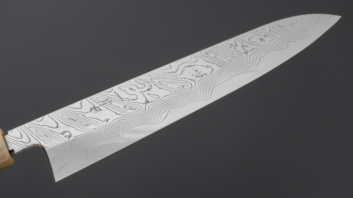 Hitohira Nigara Kyuzo SGS Samon Damascus Gyuto 240mm Taihei Rosewood Handle