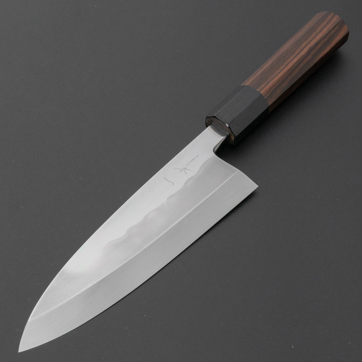 Hitohira Togashi White #2 Mizu Honyaki Left-Handed Deba 180mm Taihei Makassar Ebony Handle (#166/ Saya)