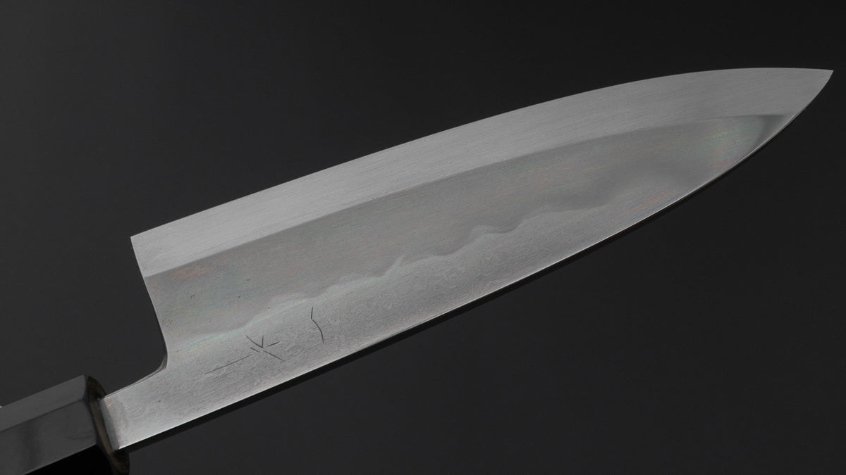 Hitohira Togashi White #2 Mizu Honyaki Left-Handed Deba 180mm Taihei Makassar Ebony Handle (#167/ Saya)