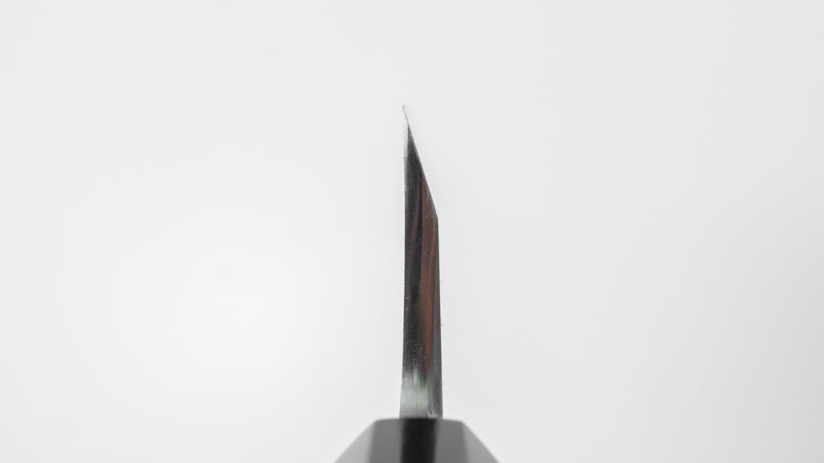 Hitohira Togashi White #2 Mizu Honyaki Left-Handed Deba 180mm Taihei Makassar Ebony Handle (#167/ Saya)