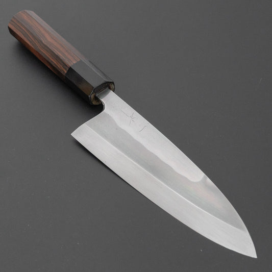 Hitohira Togashi White #1 Notaremon Mizu Honyaki Deba 180mm Taihei Makassar Ebony Handle (#197/ Saya)