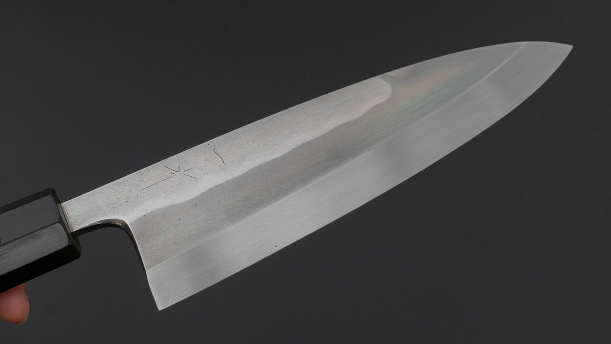 Hitohira Togashi White #1 Notaremon Mizu Honyaki Deba 180mm Taihei Makassar Ebony Handle (#197/ Saya)