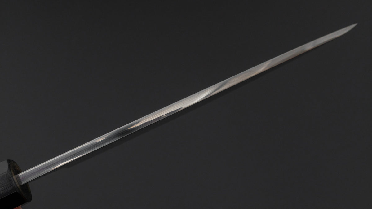 Hitohira Togashi White #1 Notaremon Mizu Honyaki Deba 180mm Taihei Makassar Ebony Handle (#197/ Saya)