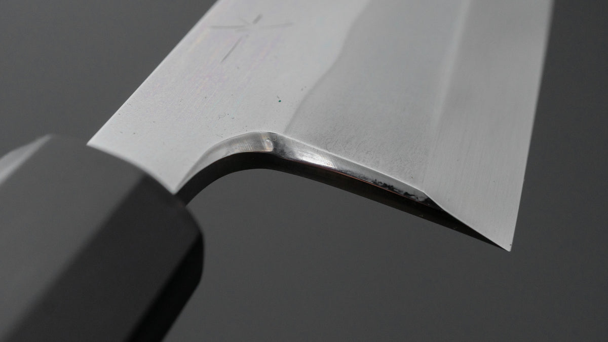 Hitohira Togashi White #1 Notaremon Mizu Honyaki Deba 180mm Taihei Makassar Ebony Handle (#198/ Saya)