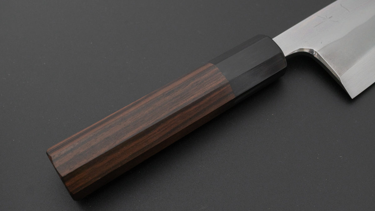 Hitohira Togashi White #1 Notaremon Mizu Honyaki Deba 180mm Taihei Makassar Ebony Handle (#198/ Saya)