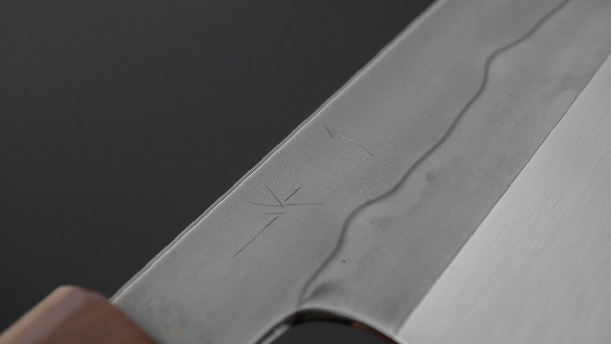 Hitohira Togashi White #1 Sanbonsugi Mizu Honyaki Gyuto 240mm Taihei Makassar Ebony Handle (#199/ Saya)