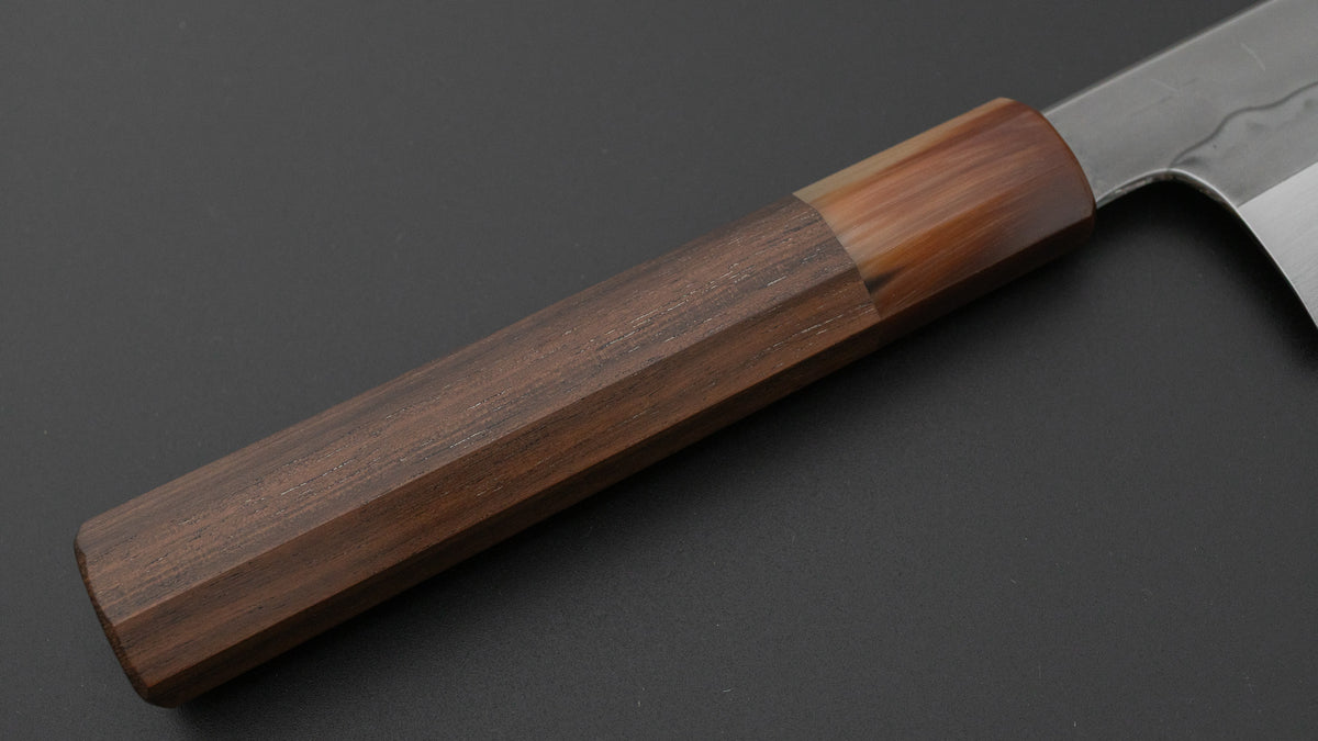 Hitohira Togashi White #1 Sanbonsugi Mizu Honyaki Gyuto 240mm Taihei Makassar Ebony Handle (#199/ Saya)