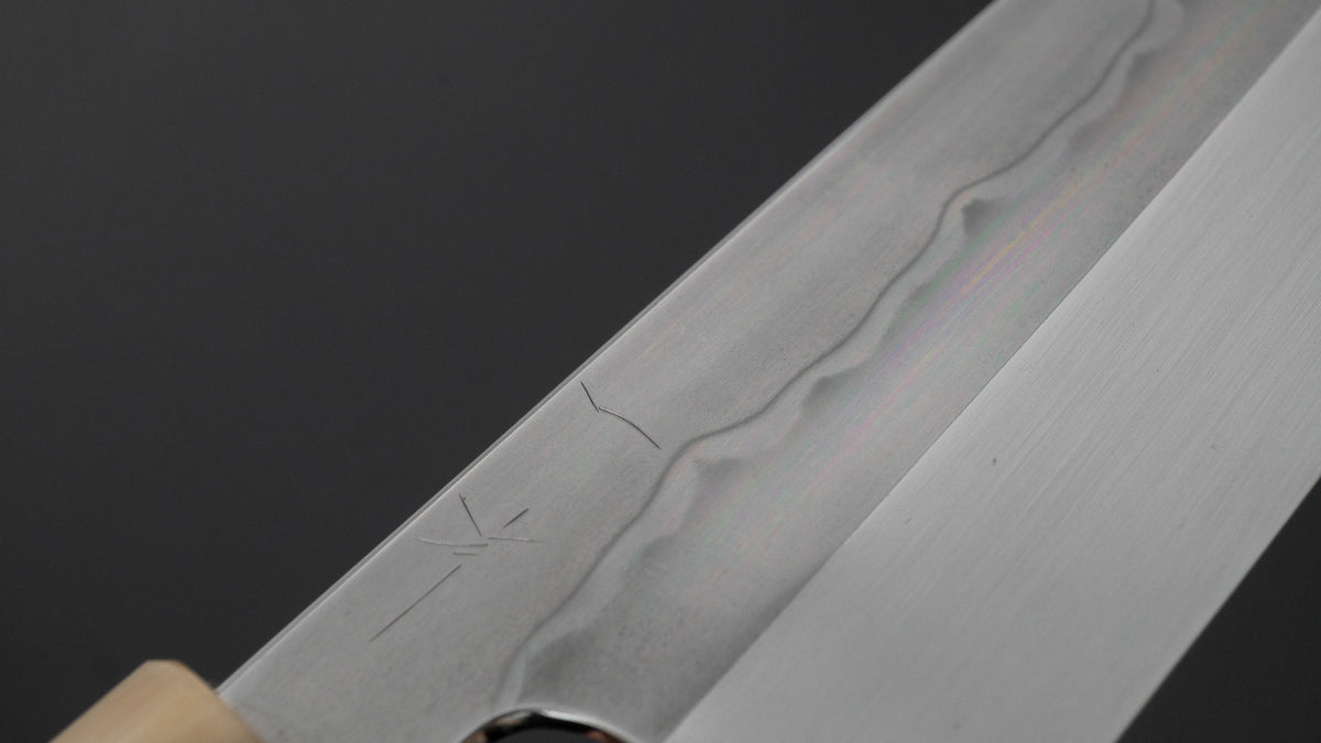 Hitohira Togashi White #1 Sanbonsugi Mizu Honyaki Gyuto 240mm Taihei Makassar Ebony Handle (#200/ Saya)
