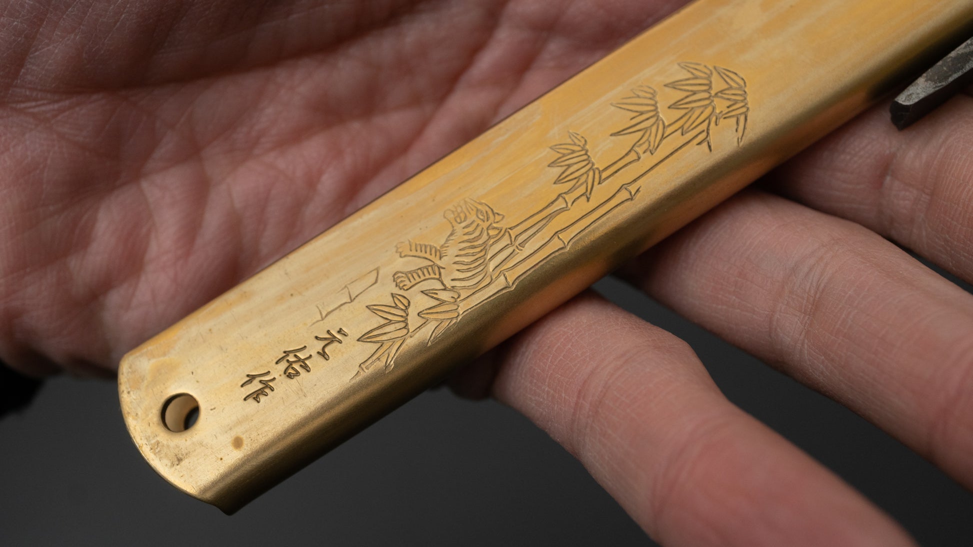Higonokami Motosuke Folding Knife X Large Brass Handle (#08) - HITOHIRA