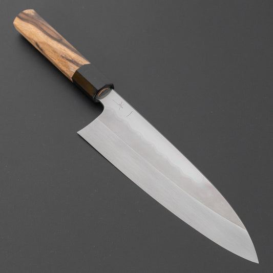 Hitohira Togashi White #1 Notaremon Mizu Honyaki Gyuto 210mm Kurokaki Persimmon Handle (#204/ Saya)
