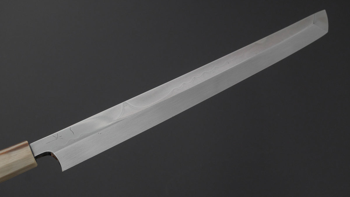 Hitohira Togashi White #2 Fuji Mizu Honyaki Yanagi Sakimaru 300mm Ebony Handle (Old Stock)