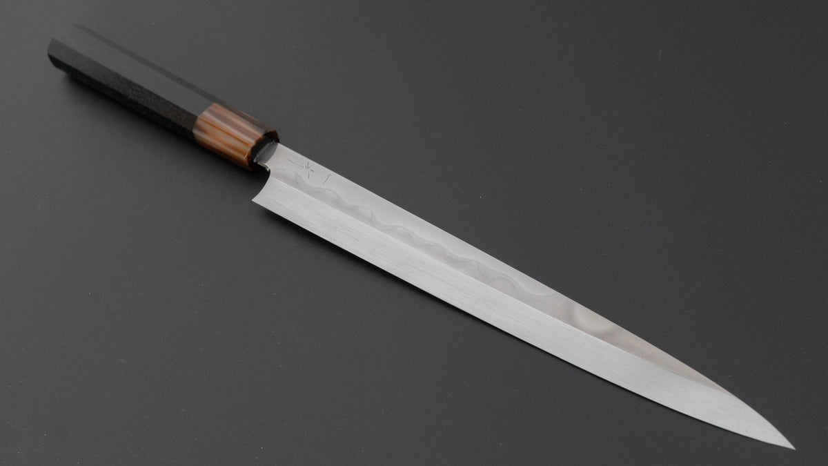 Hitohira Togashi White #2 Mizu Honyaki Fugubiki 240mm Ebony Handle (Old Stock)
