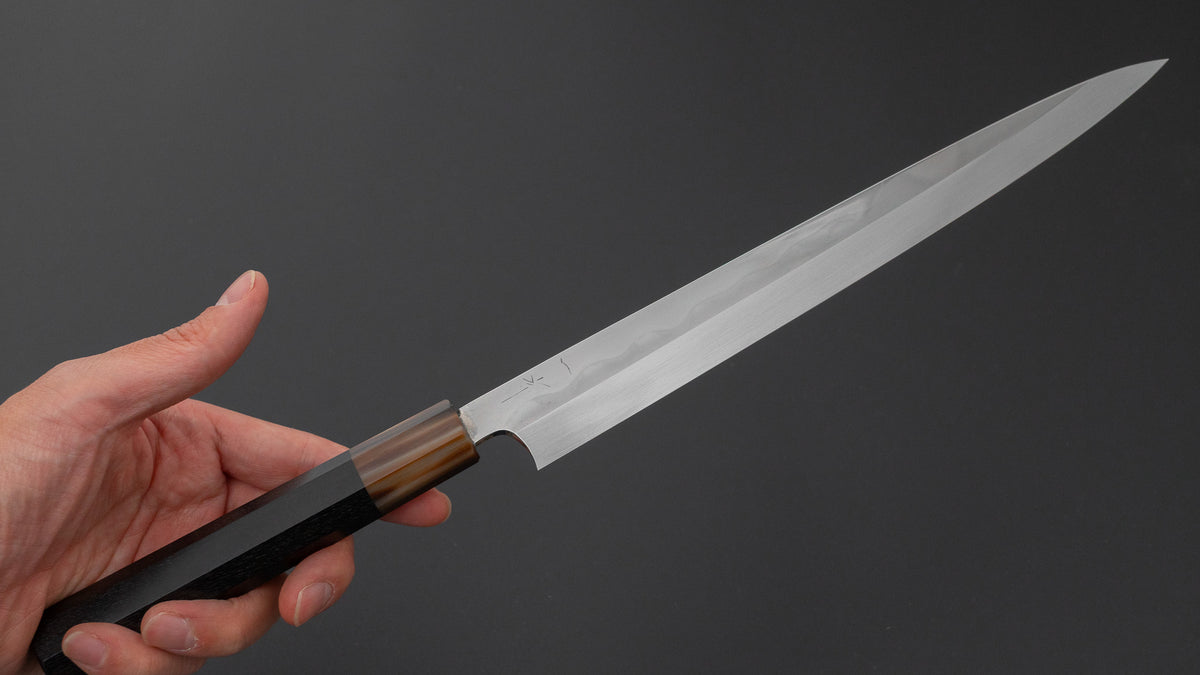 Hitohira Togashi White #2 Mizu Honyaki Fugubiki 240mm Ebony Handle (Old Stock)