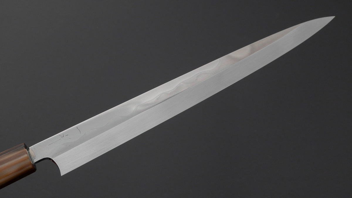 Hitohira Togashi White #2 Mizu Honyaki Fugubiki 240mm Ebony Handle (Old Stock)