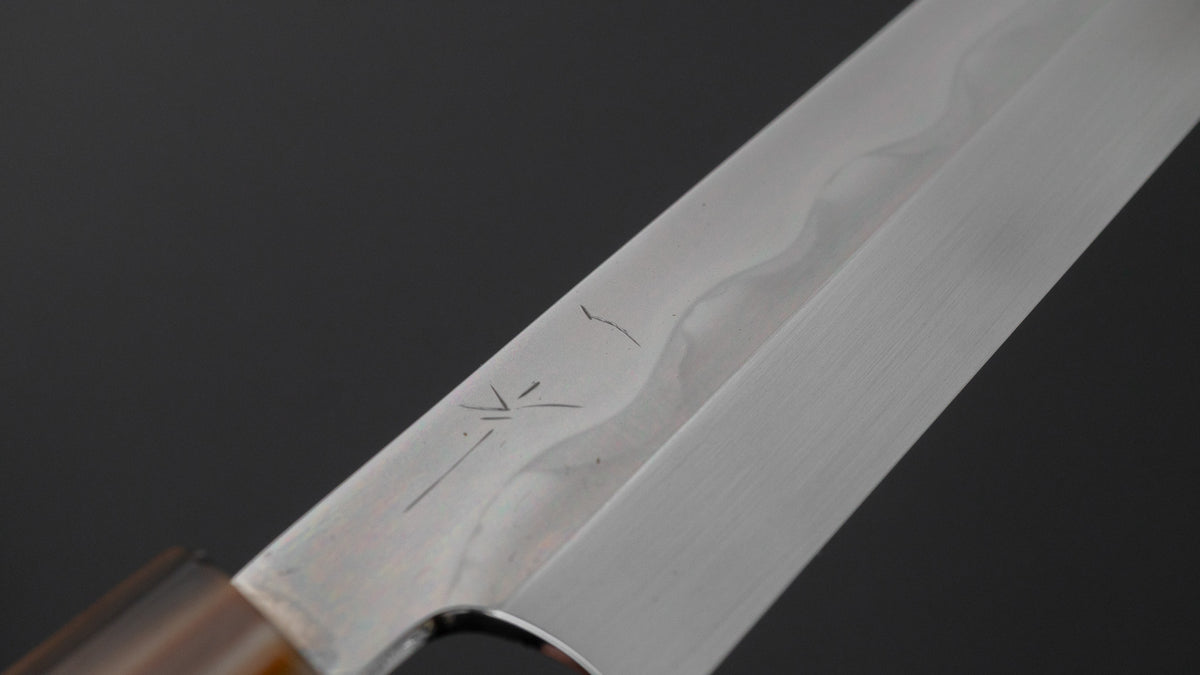 Hitohira Togashi White #2 Mizu Honyaki Fugubiki 240mm Ebony Handle (Old Stock)