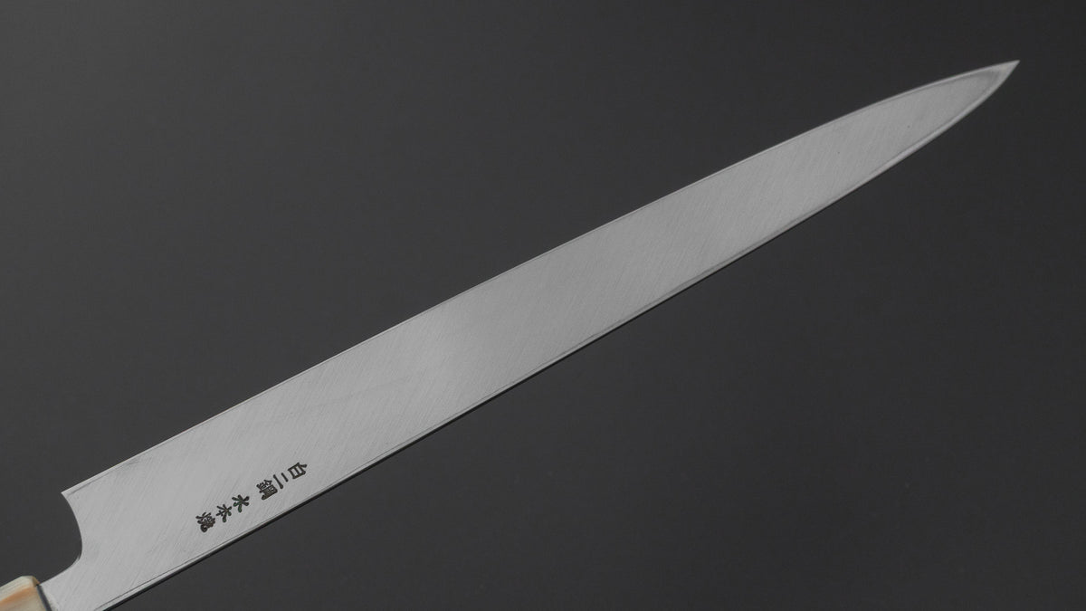 Hitohira Togashi White #2 Mizu Honyaki Fugubiki 300mm Ebony Handle (Old Stock)