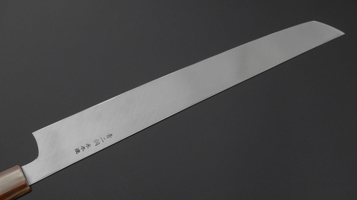 Hitohira Togashi Blue #2 Mizu Honyaki Yanagi Sakimaru 300mm Ebony Handle (Old Stock)
