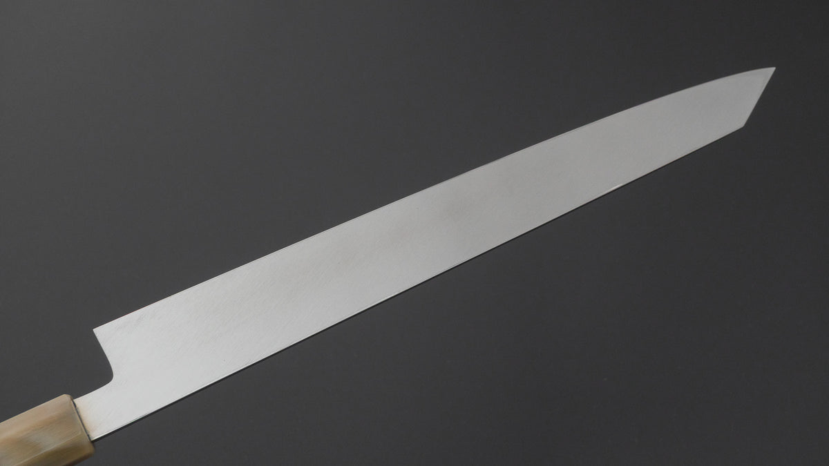 Hitohira Nakagawa Katsushiro Mirror Polished Silver #3 Kiritsuke Yanagiba 300mm Ebony Handle (Saya)