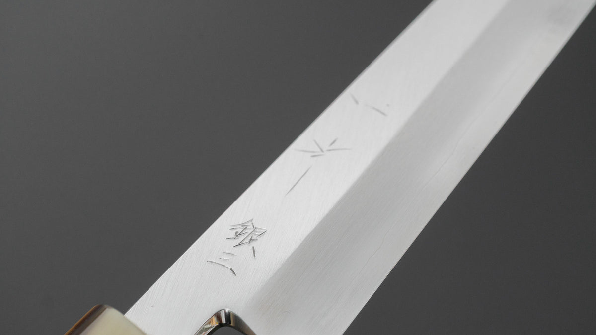 Hitohira Nakagawa Katsushiro Silver #3 Yanagiba 240mm Ebony Handle (Saya)