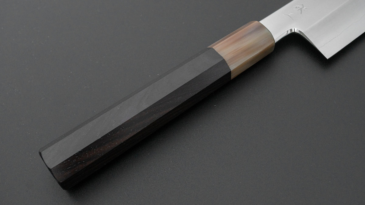 ひとひら 中川 勝四郎 鏡面 銀三 切付 240mm 黒檀柄