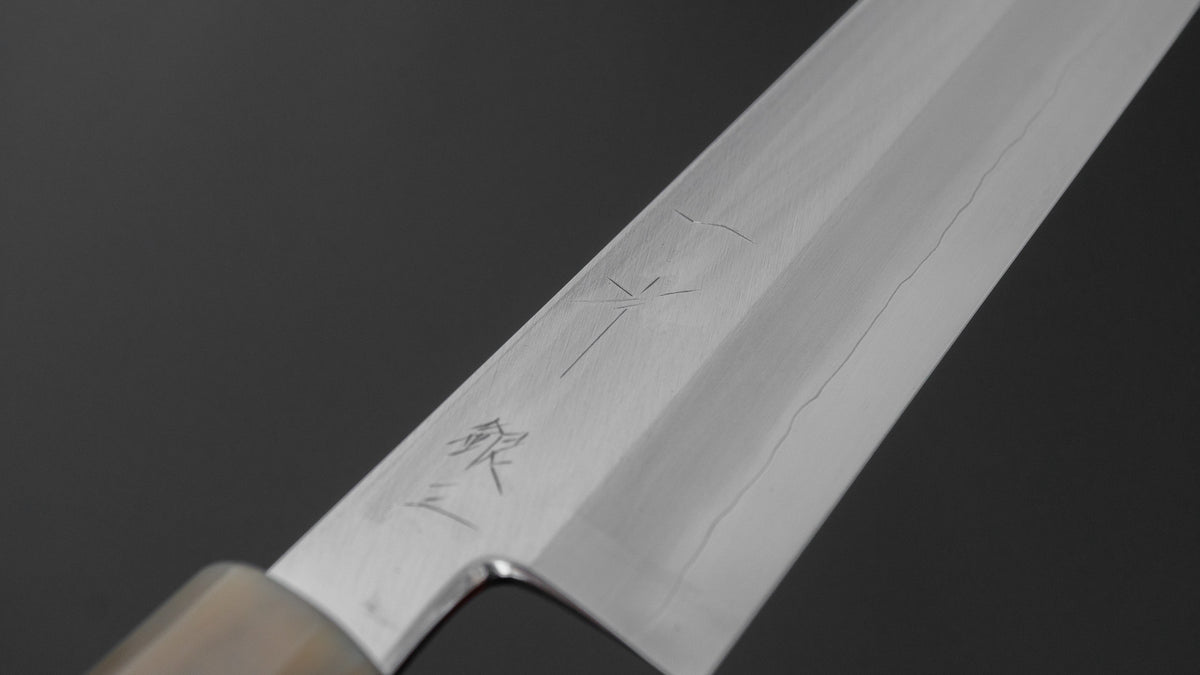 ひとひら 中川 勝四郎 銀三 ムキモノ 180mm 黒檀柄