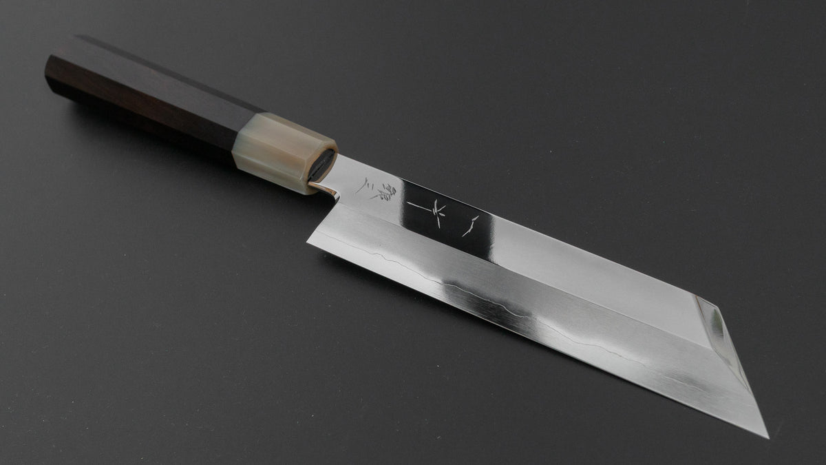 ひとひら 中川 勝四郎 鏡面 銀三 ムキモノ 180mm 黒檀柄