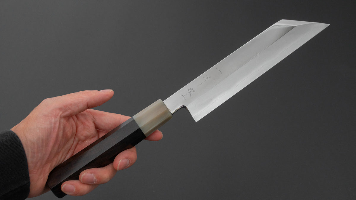 ひとひら 中川 勝四郎 鏡面 銀三 ムキモノ 180mm 黒檀柄