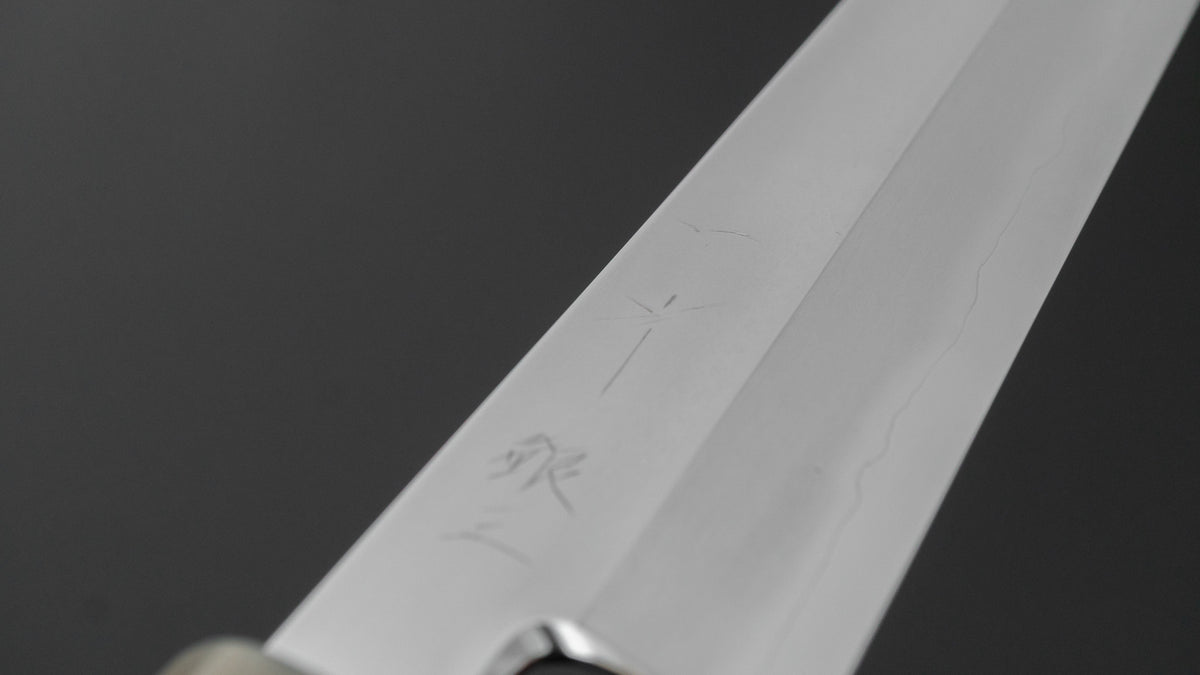 ひとひら 中川 勝四郎 鏡面 銀三 ムキモノ 180mm 黒檀柄