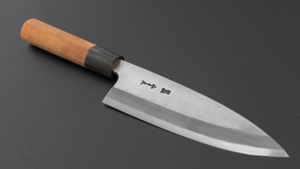 二唐刃物鍛造所 よし久 霞 出刃 165mm 朴柄
