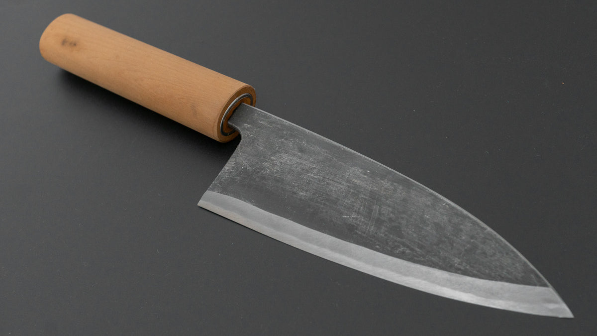 二唐刃物鍛造所 よし久 黒打 出刃 150mm 朴柄