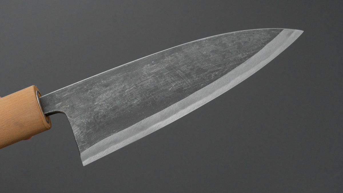 二唐刃物鍛造所 よし久 黒打 出刃 150mm 朴柄