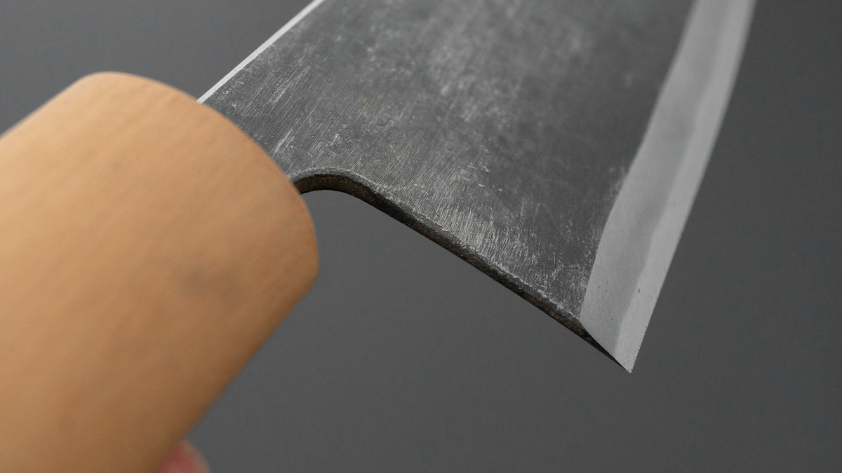 二唐刃物鍛造所 よし久 黒打 出刃 150mm 朴柄