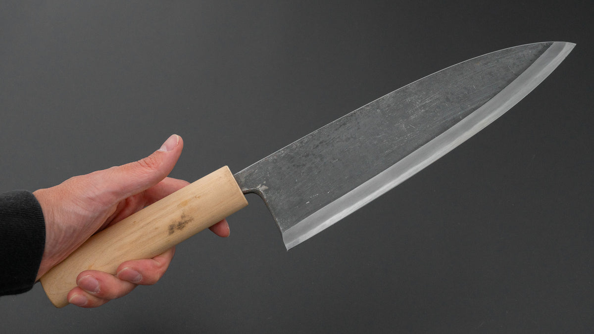 二唐刃物鍛造所 よし久 黒打 出刃 240mm 朴柄